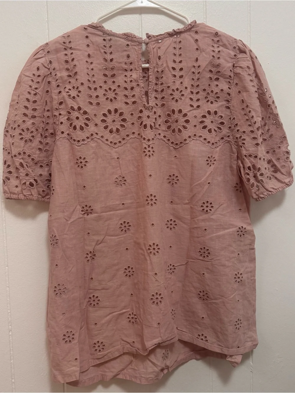 Boden Pink Eyelet Cotton Blouse